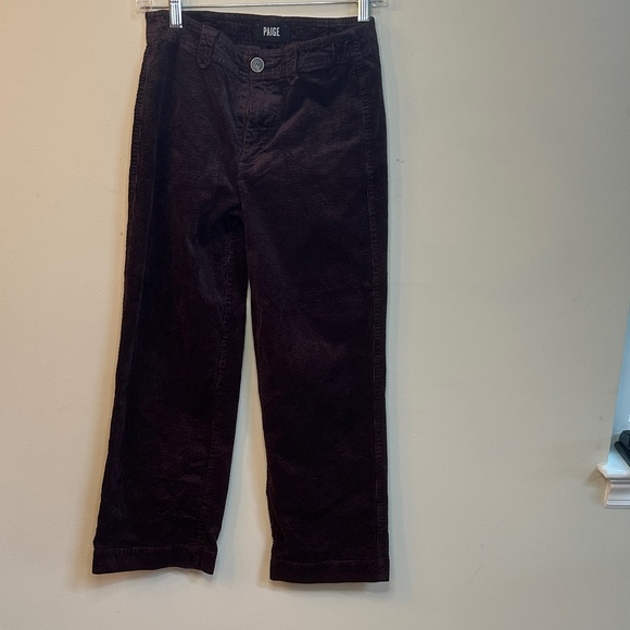 Paige Nellie Corduroy Culotte Pants – Deep Plum, Size 27 - Picture 1 of 5